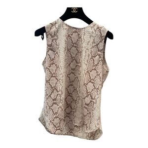 Equipment Beige Snake Print Sleeveless Blouse